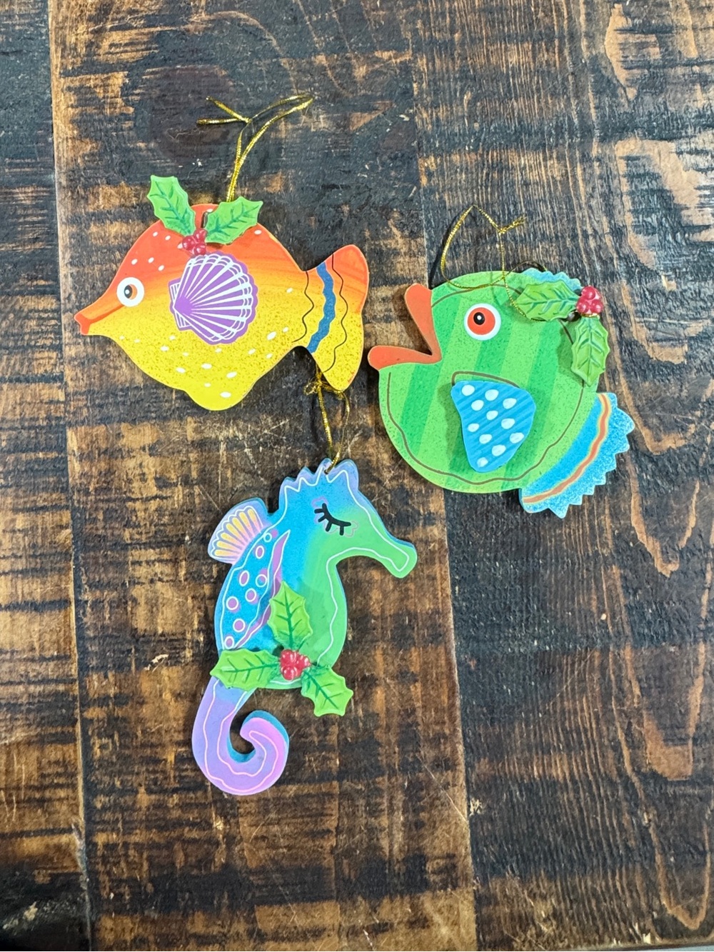Colorful Sea Creature Hanging Ornaments - Set of 3